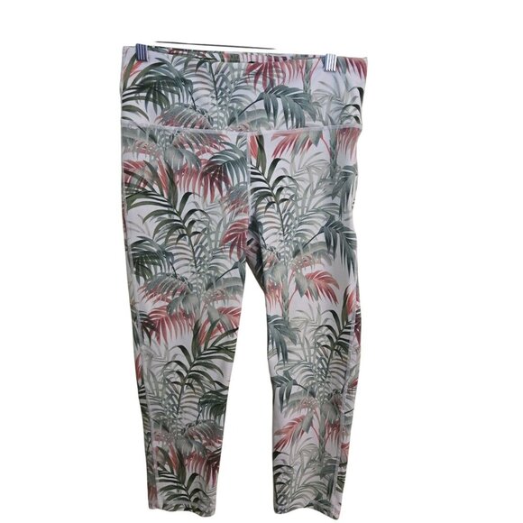 Mono B Palm Print Legging Sports Bra Set Pink Green Size L - Picture 8 of 13